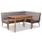 Baxton Studio Riordan Mid-Century Modern Grey Fabric and Walnut Brown Finished Wood 3-Piece Dining Nook Set 186-11355-9305-Zoro - alternate 7